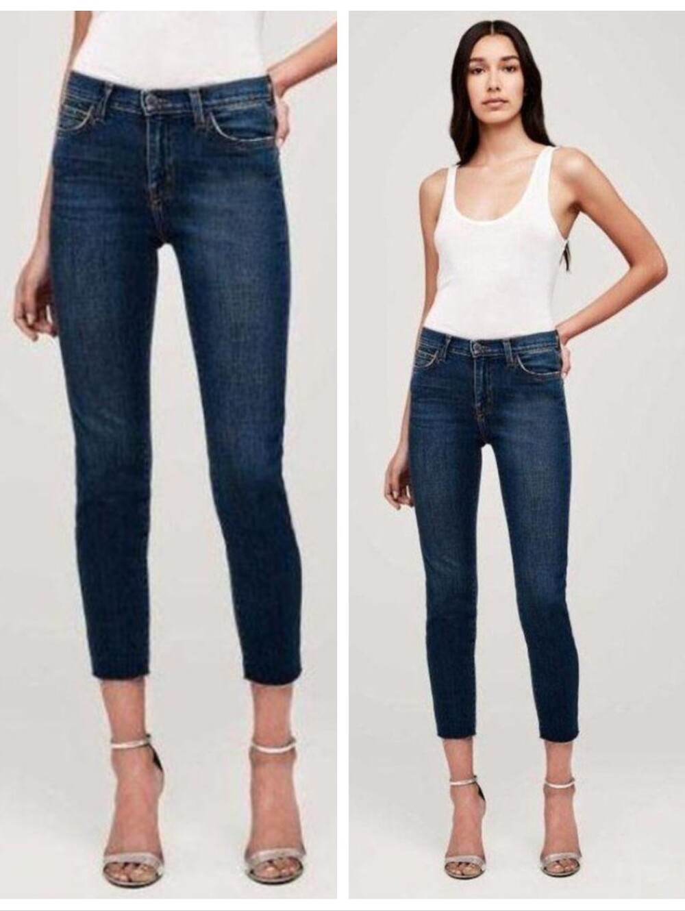 L'agence $255 Margot High-Rise Skinny Cropped Jeans Orlando Women's 27 Dark Wash